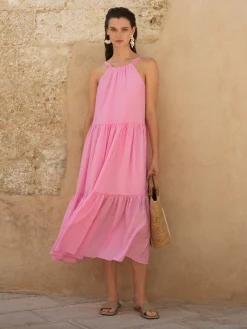 Aleska Textured Midaxi Dress