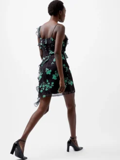Alessandra Recycled Crinkle Ruffle Mini Dress