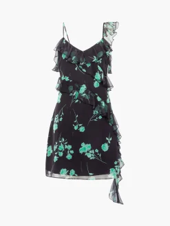 Alessandra Recycled Crinkle Ruffle Mini Dress