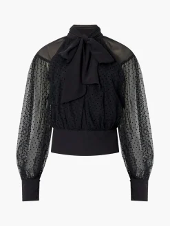 Alice Dobby Chiffon Mix Long Sleeve Top
