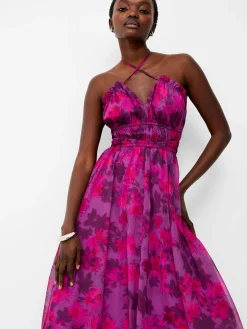 Arla Hallie Crinkle Halterneck Dress