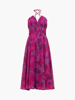 Arla Hallie Crinkle Halterneck Dress