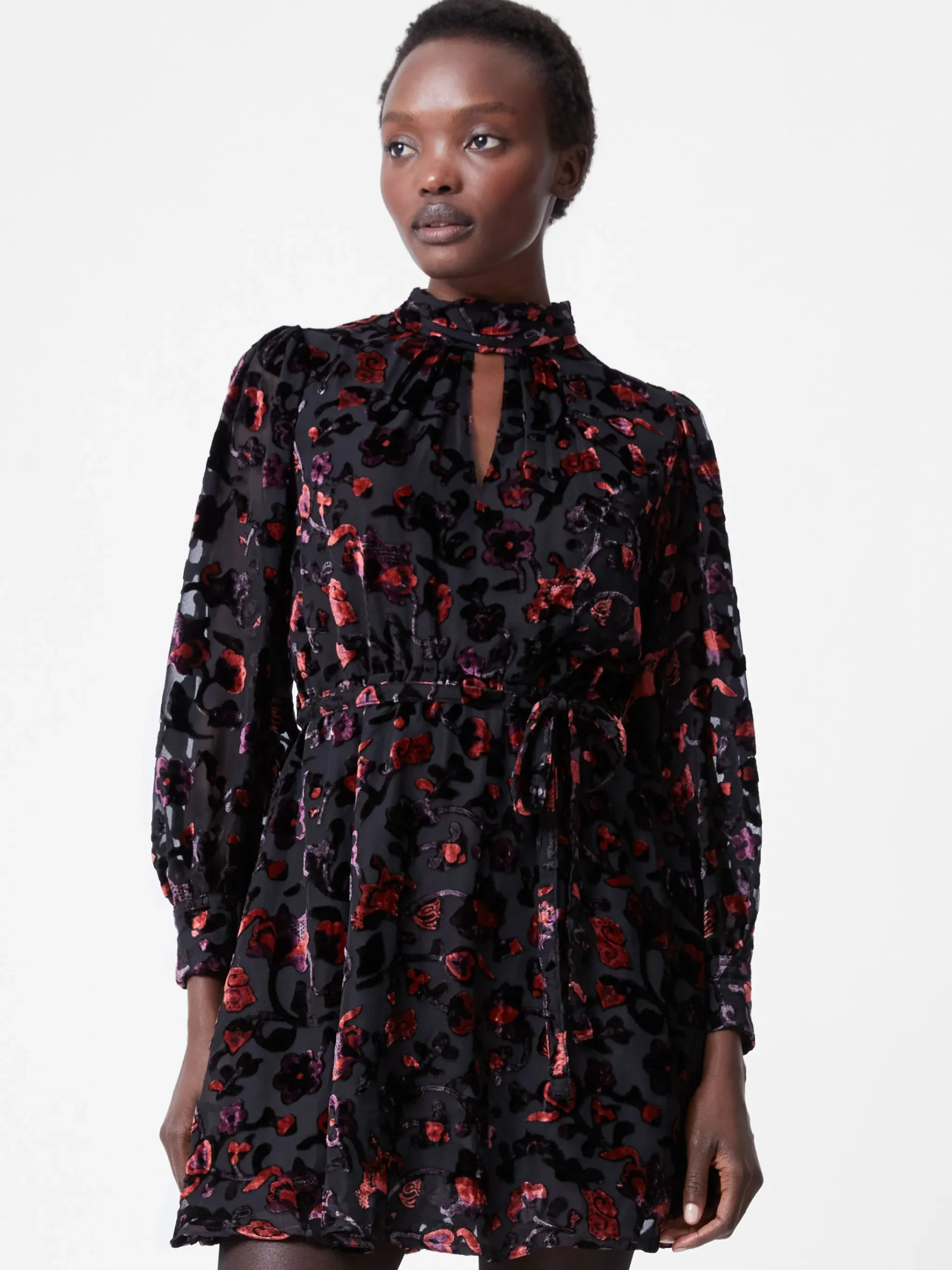 Avery Devore High Neck Mini Dress