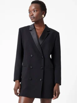 Azra Carey Satin Collar Mini Blazer Dress