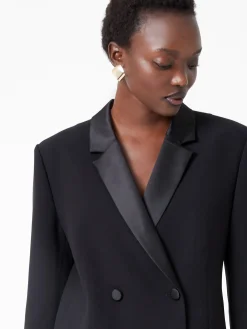 Azra Carey Satin Collar Mini Blazer Dress