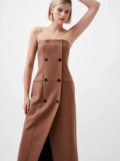 Azra Twill Bandeau Midi Dress