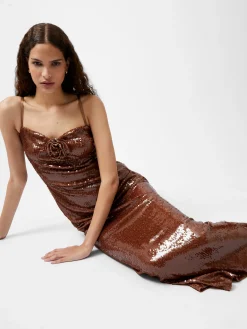 Beatrice Sequin Strappy Corsage Maxi Dress