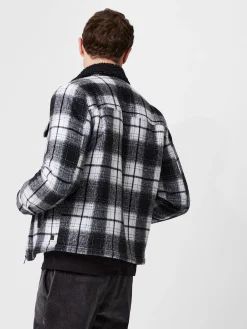 Borg Collar Checked Jacket