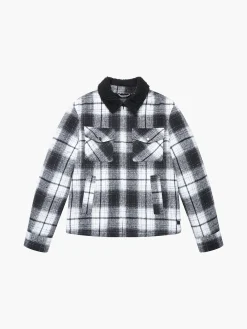 Borg Collar Checked Jacket