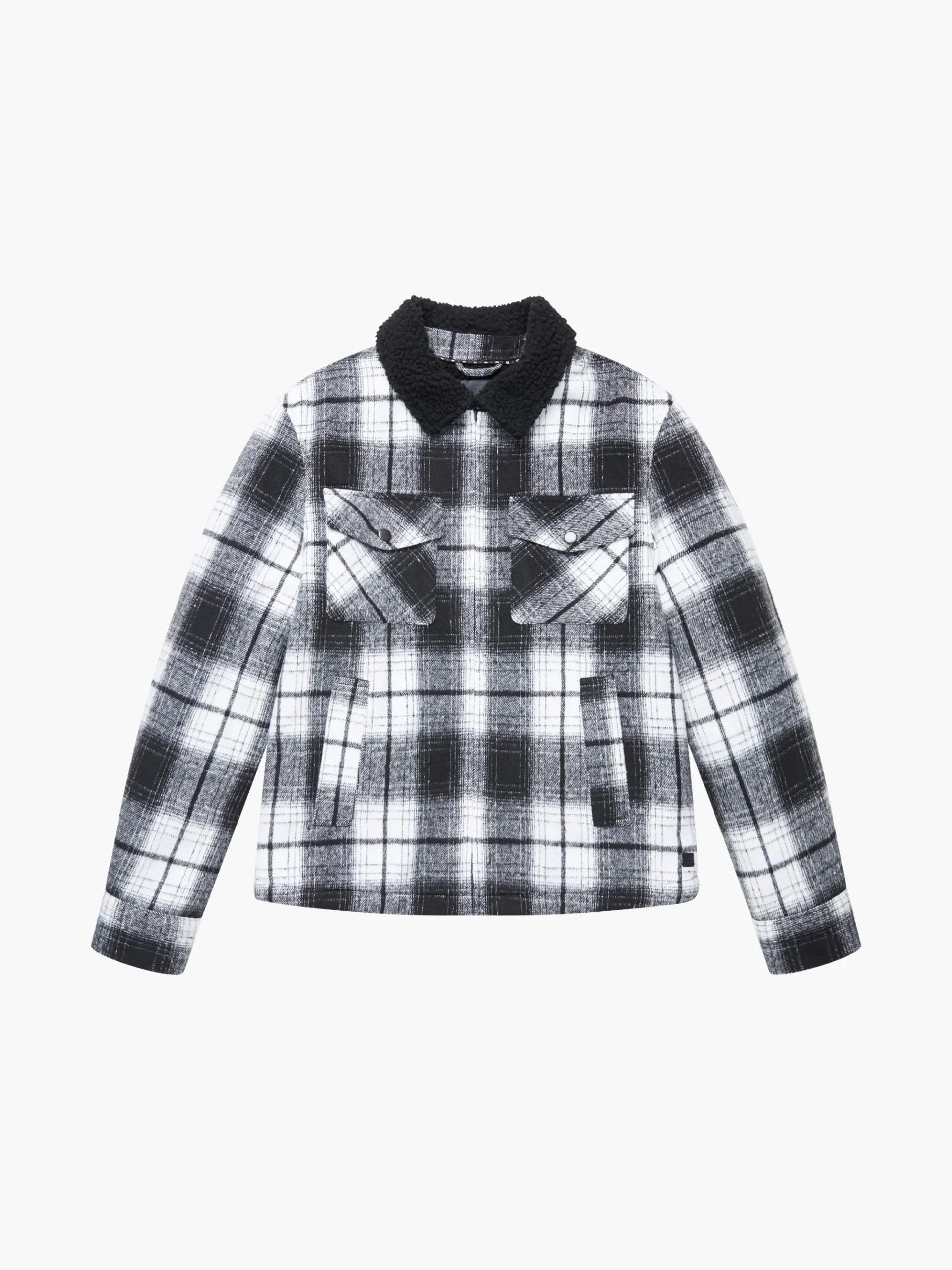 Borg Collar Checked Jacket