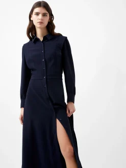 Brina Crepe Button Down Maxi Dress