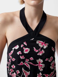 Bryony Embroidery Fringed Halterneck Dress