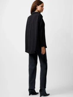 Caprina Recycled Crepe Long Sleeve Button Shirt