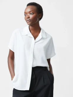 Caprina Recycled Crepe Short Sleeve Button Shirt