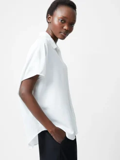 Caprina Recycled Crepe Short Sleeve Button Shirt