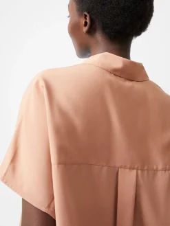 Caprina Recycled Crepe Short Sleeve Button Shirt