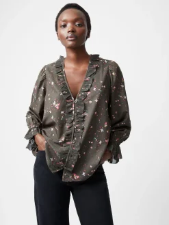 Carina Recycled Abeny Crepe Ruffle Top