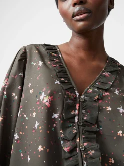 Carina Recycled Abeny Crepe Ruffle Top