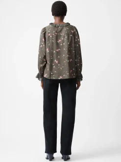 Carina Recycled Abeny Crepe Ruffle Top