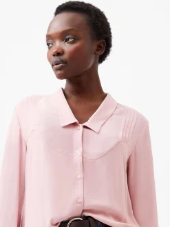 Cecile Crepe Pin Tucks Shirt