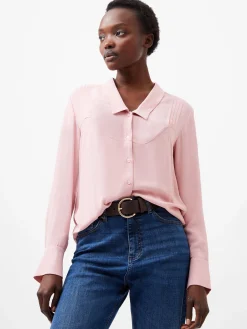 Cecile Crepe Pin Tucks Shirt
