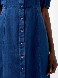 Chambray Button Through Denim Shirt Dress