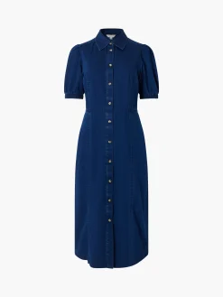 Chambray Button Through Denim Shirt Dress