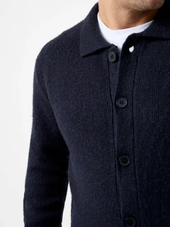 Collared Button-Down Knit Cardigan