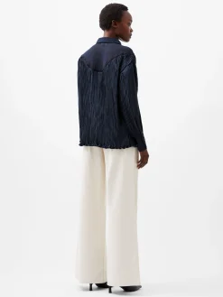 Crina Crinkle Satin Georgette Mix Shirt