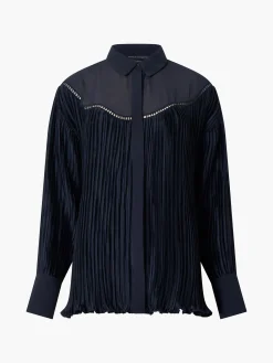 Crina Crinkle Satin Georgette Mix Shirt