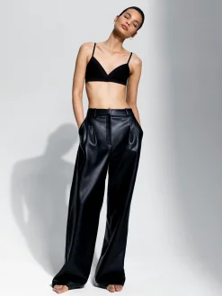 Crolenda PU Wide Leg Trousers