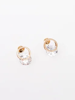 Diamante Huggie Stud Earrings