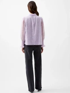 Diandra Devore Long Sleeve High Neck Top