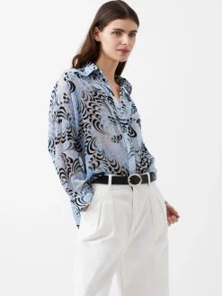 Diandra Devore V-Neck Button Through Popover Shirt