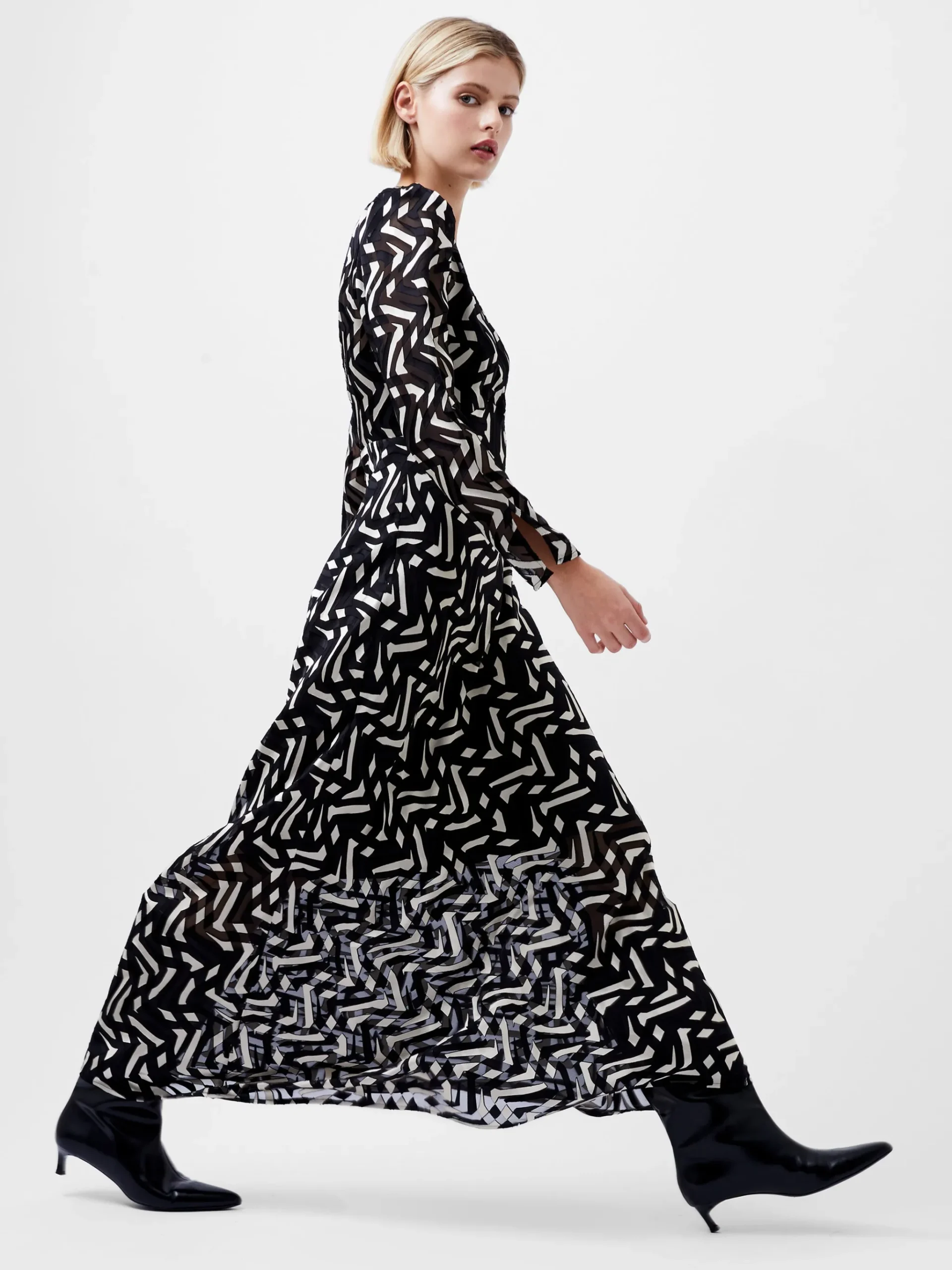 Diandra Satin Devore Maxi Dress