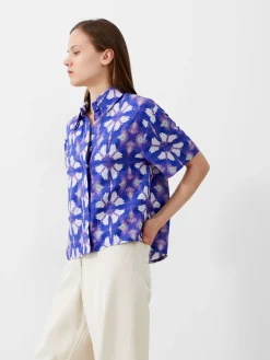 Dory Birdie Linen Short Sleeve Shirt