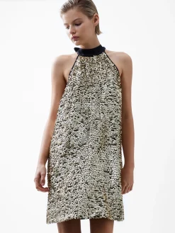 Elah Sequin Halterneck Mini Dress