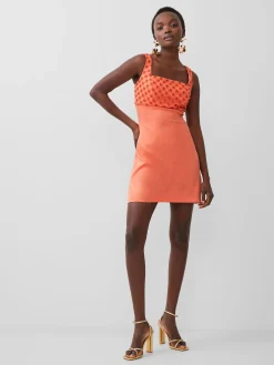 Embroidered Darcy Crepe Mini Dress