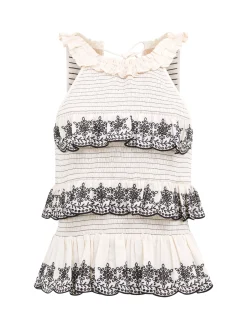 Embroidered Felicity Halterneck Top