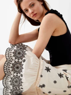 Embroidered Felicity Midi Skirt