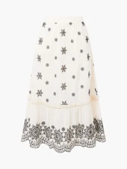 Embroidered Felicity Midi Skirt