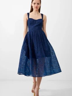 Embroidered Lace Strappy Dress