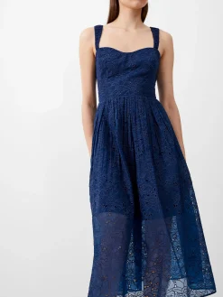 Embroidered Lace Strappy Dress