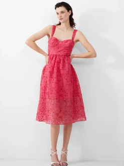 Embroidered Lace Strappy Dress