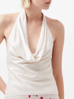 Ennis Eco Satin Cowl Halterneck Top