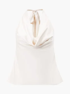 Ennis Eco Satin Cowl Halterneck Top