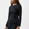 Fenix Satin Bow Long Sleeve Mini Dress