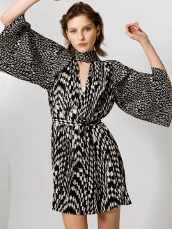 Fern Arie Pleated Ella Crepe Mini Dress
