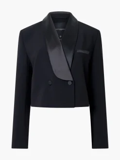 Gemma Carey Satin Tuxedo Cropped Blazer