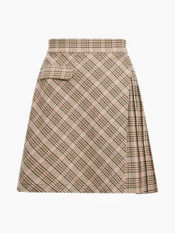 Gina Check Pleated Mini Skirt